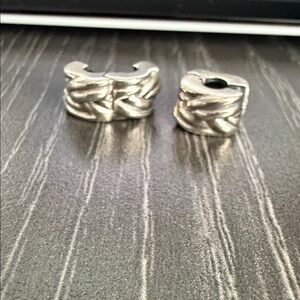 2 Pandora Silver Braided bracelet spacers